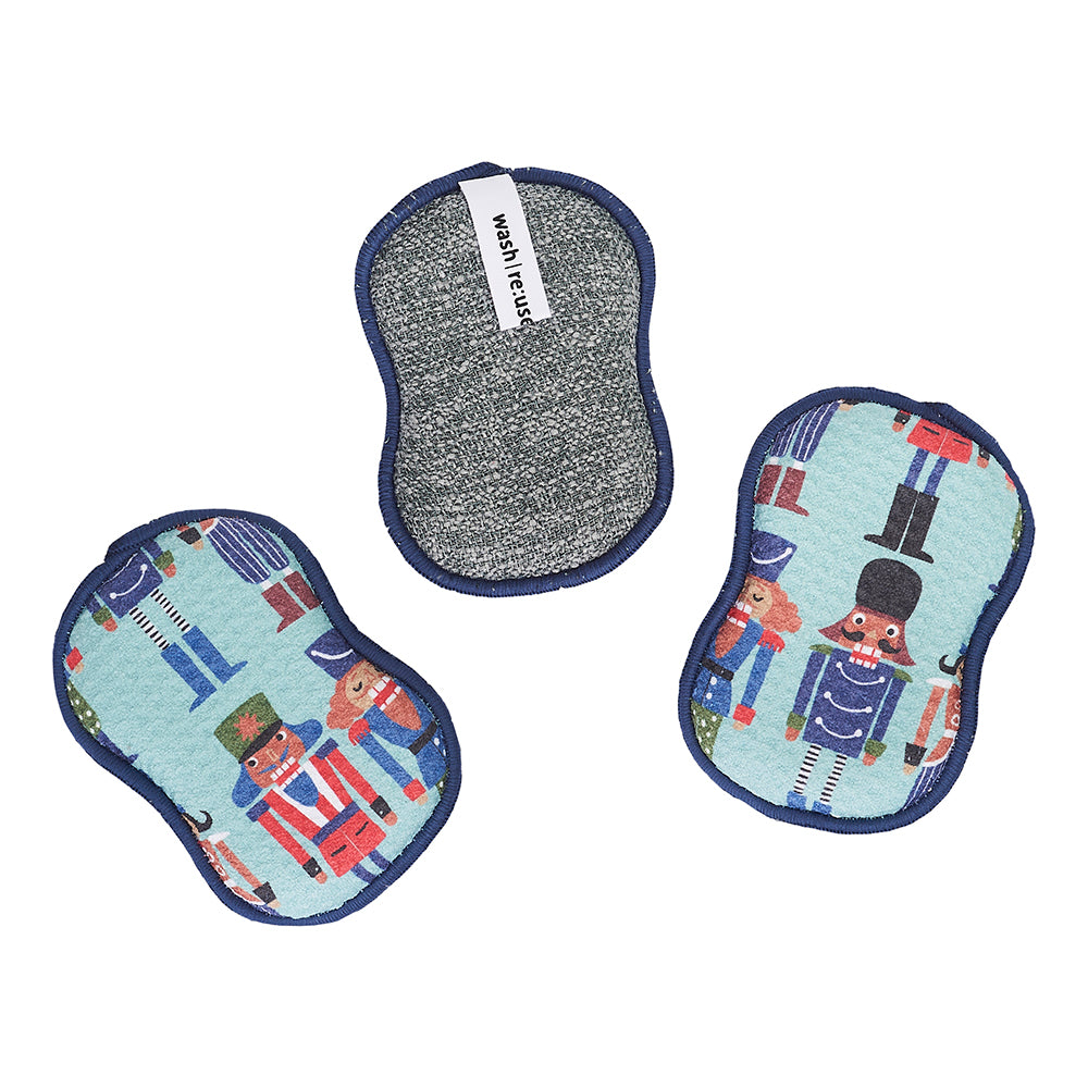 RE:usable Sponges (Set of 3) - Nutcracker Sponges & Scouring Pads Once Again Home Co.