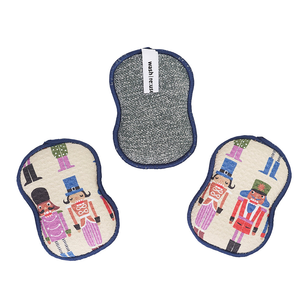 RE:usable Sponges (Set of 3) - Nutcracker Sponges & Scouring Pads Once Again Home Co.