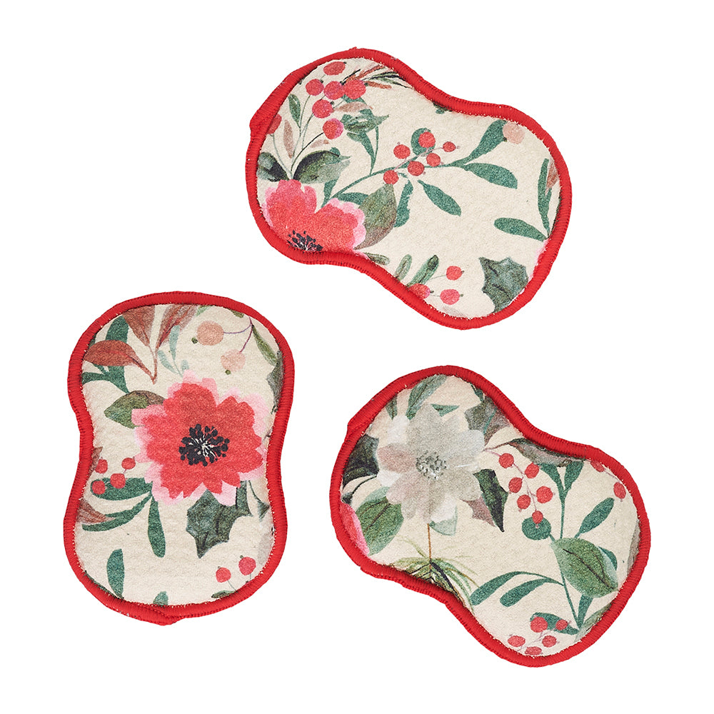 RE:usable Sponges (Set of 3) - Holiday Flora Sponges & Scouring Pads Once Again Home Co. Cream