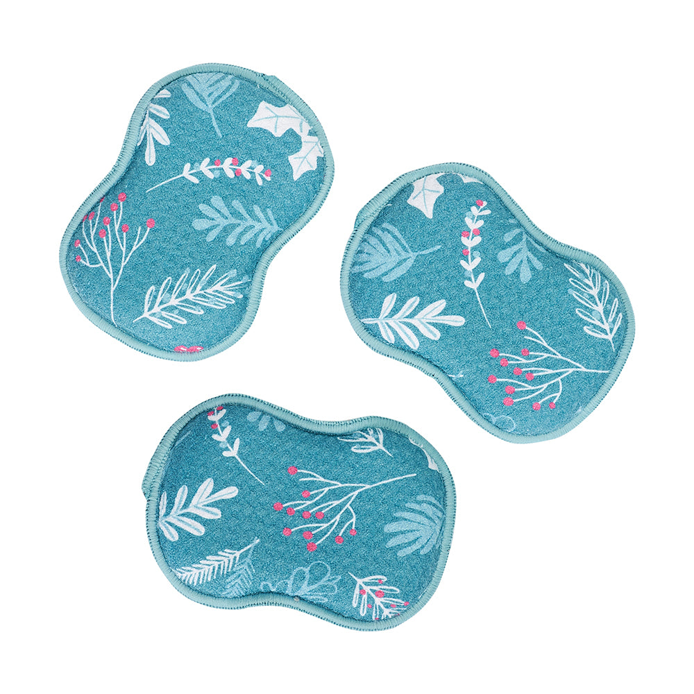RE:usable Sponges (Set of 3) - ZW Botanical Medley Sponges & Scouring Pads Once Again Home Co. Teal