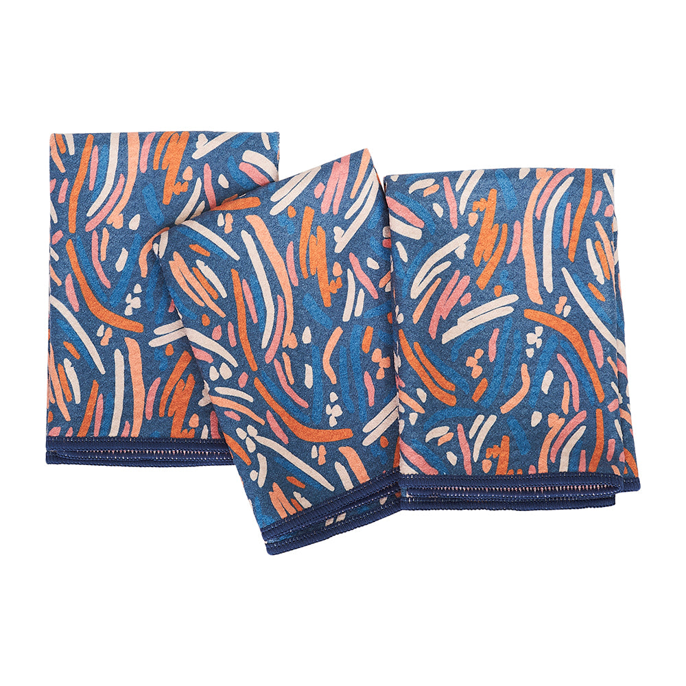 Mighty Mini Towel (Set of 3) Reversible - ZW Paint Brush Kitchen Towels Once Again Home Co. MBlue