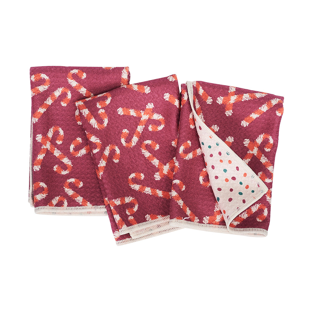 Mighty Mini Towel (Set of 3) Reversible - ZW Candy Cane Kitchen Towels Once Again Home Co.