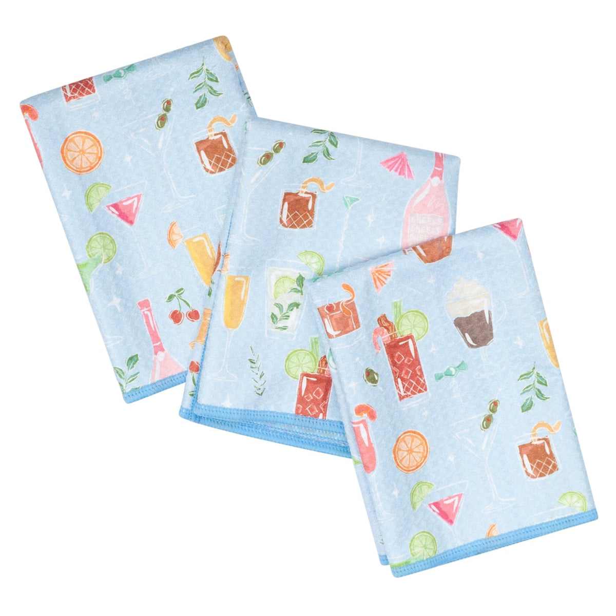Mighty Mini Towel (Set of 3) Reversible - Iris & Sea Happy Hour