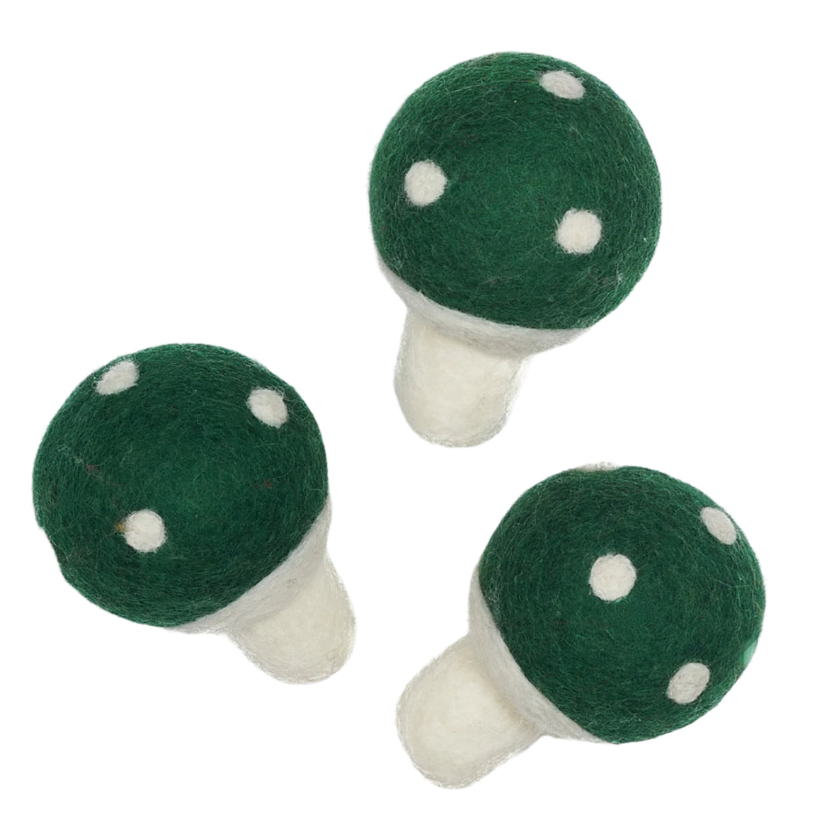 Laundry Wool Dryer Balls - Set of 3 Green Mushroom