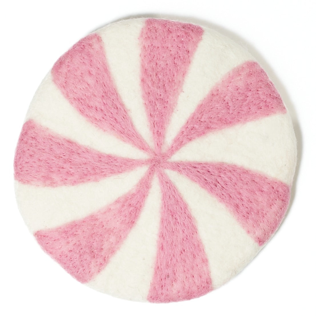 Wool Trivet - Candy Cane in Pink