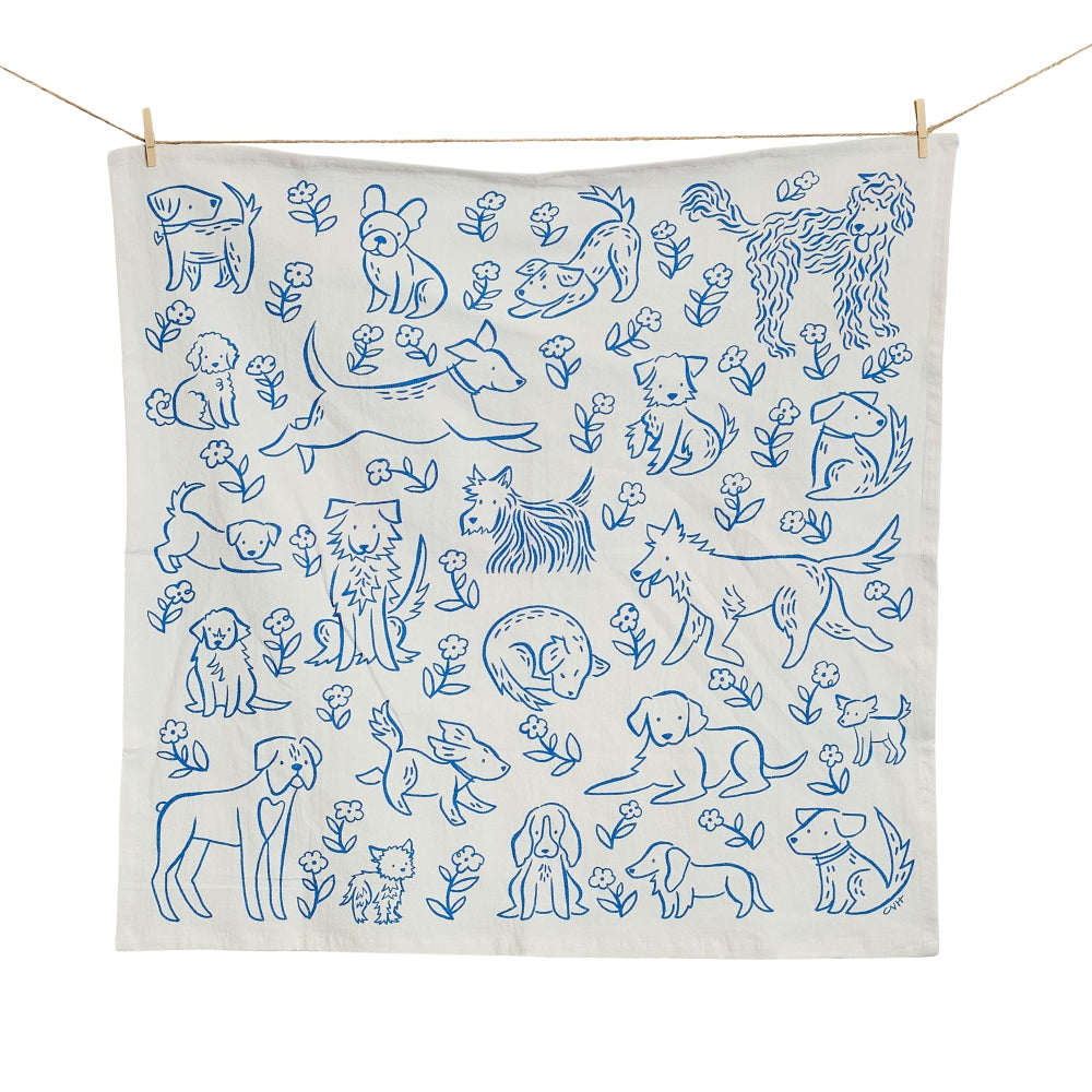 Heritage Organic Towel Set - Nuthatch Dog Sketch
