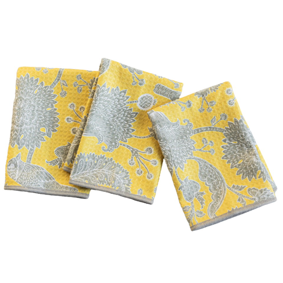 Mighty Mini Towel (Set of 3) - Aviary kitchen towels Once Again Home Co. Yellow