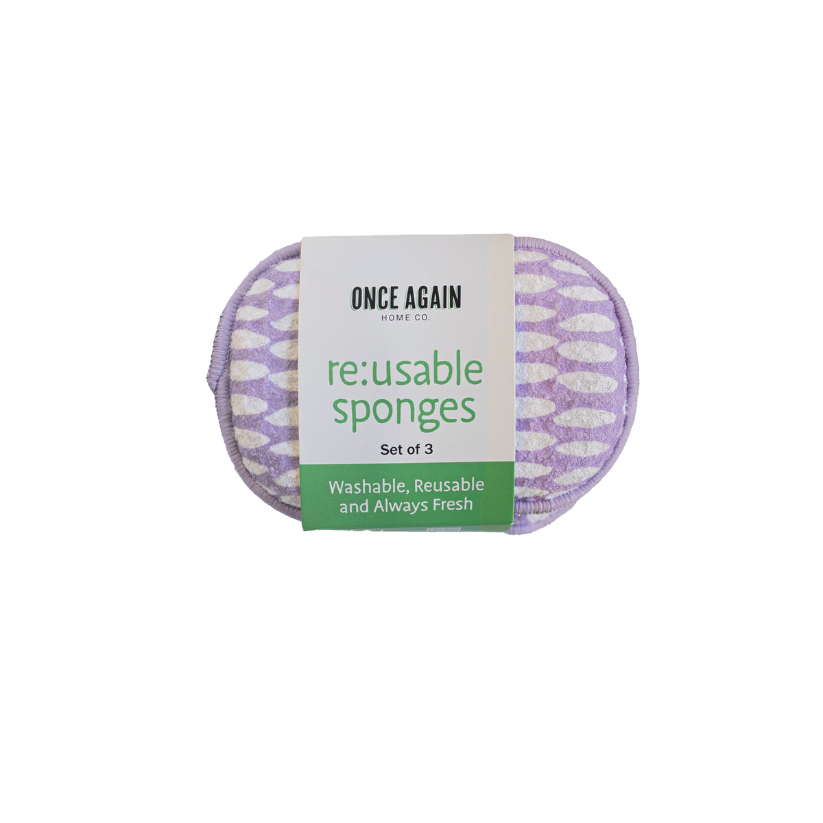 RE:usable Sponges (Set of 3) - Beans in Lilac Sponges & Scouring Pads Once Again Home Co.