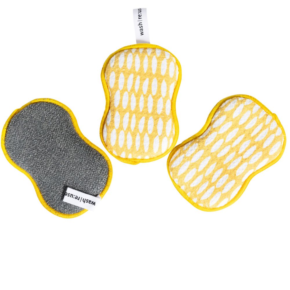 RE:usable Sponges (Set of 3) - Beans Sponges & Scouring Pads Once Again Home Co. Yellow