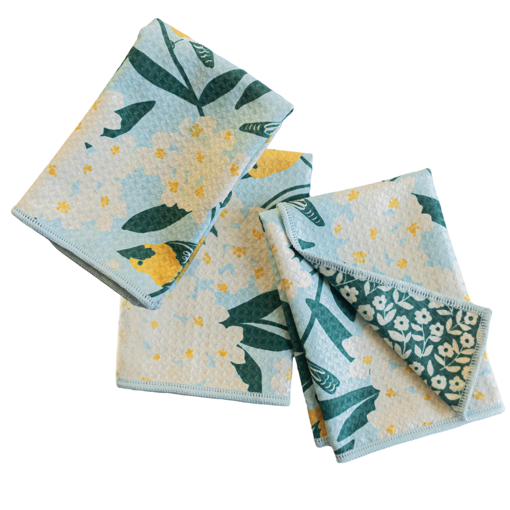 Mighty Mini Towel (Set of 3) Reversible - Nuthatch Birdsong