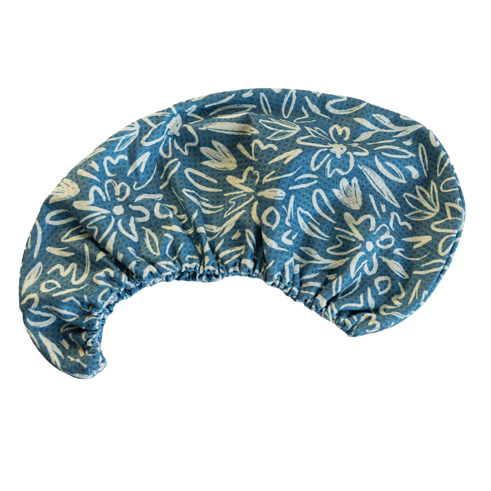Hair Towel Wrap - Bloom in Blue Hair Care Wraps Once Again Home Co.