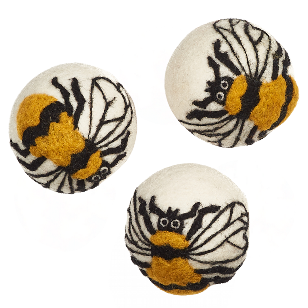 Laundry Wool Dryer Balls - Set of 3 Bumblebee