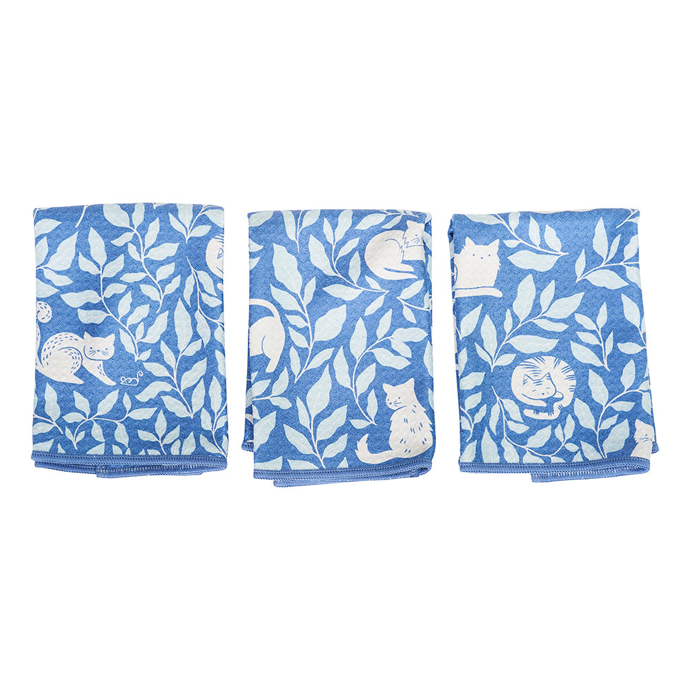 Mighty Mini Towel (Set of 3) Reversible - Nuthatch Cat Club