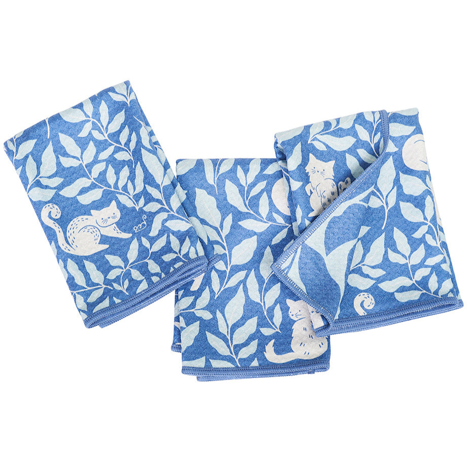 Mighty Mini Towel (Set of 3) Reversible - Nuthatch Cat Club