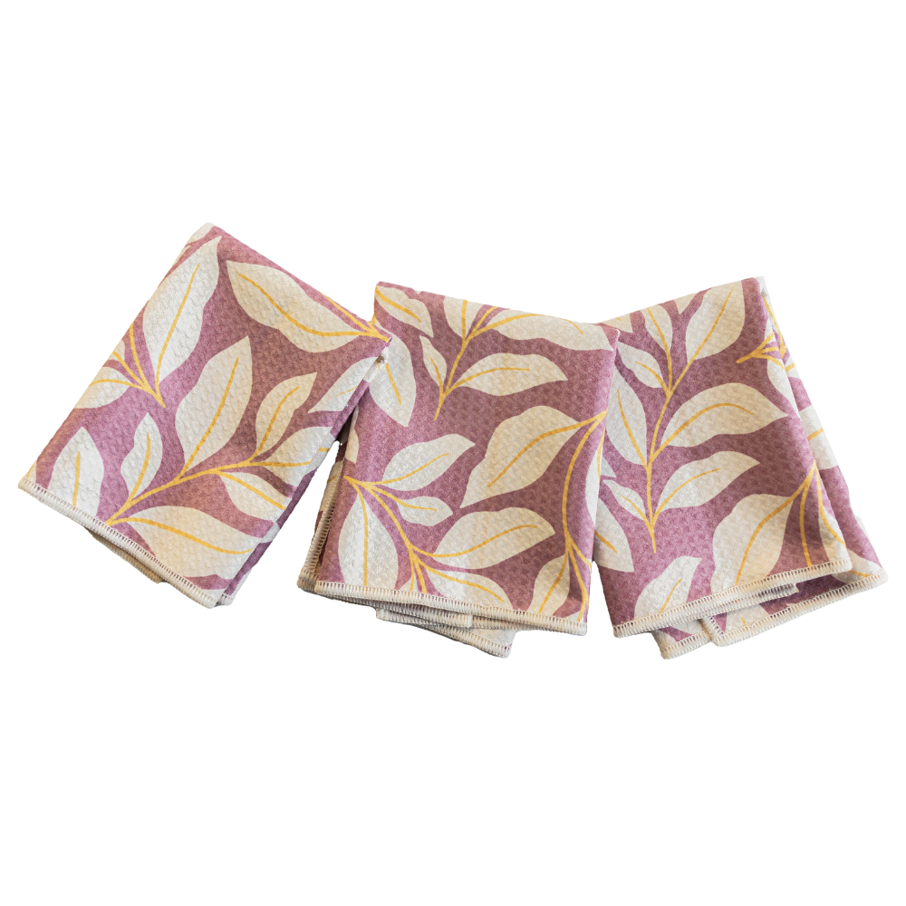 Mighty Mini Towel (Set of 3) Reversible - Nuthatch Cat Club Egret