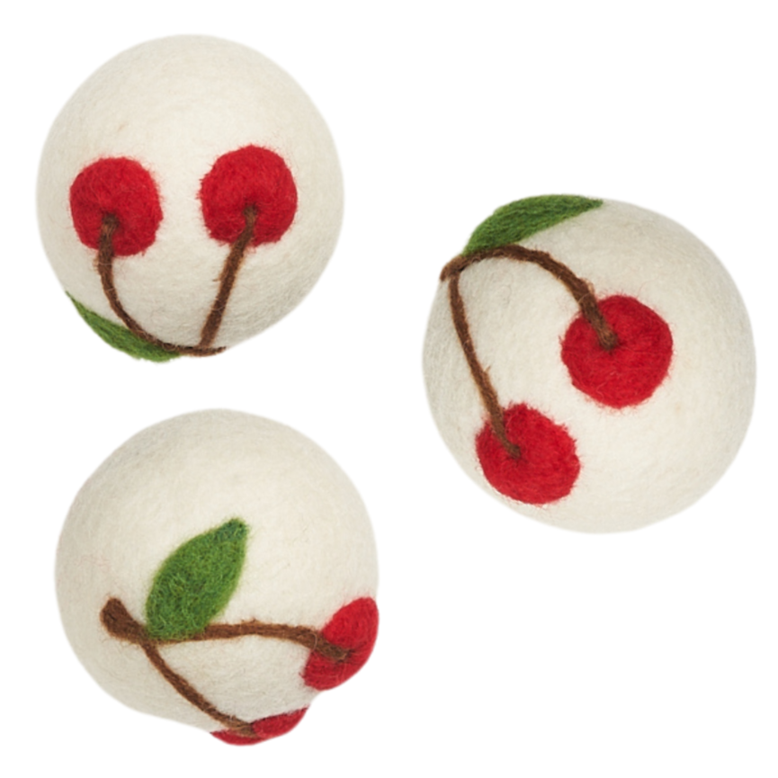 Laundry Wool Dryer Balls - Set of 3 ME Cherry