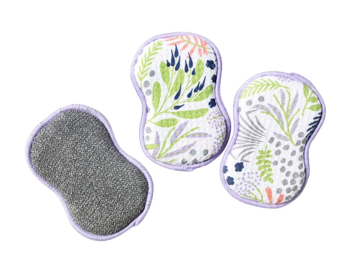 RE:usable Sponges (Set of 3) - Inca Floral Sponges &amp; Scouring Pads Once Again Home Co. Lilac  