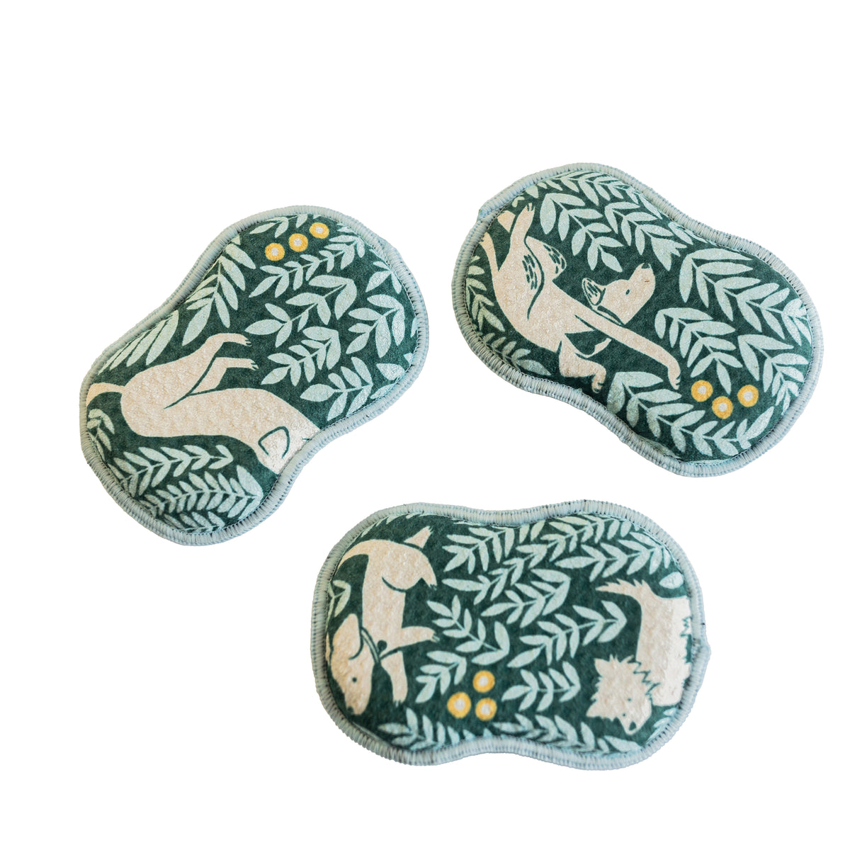RE:usable Sponges (Set of 3) - Nuthatch Dog Park Sponges &amp; Scouring Pads Once Again Home Co. Teal  