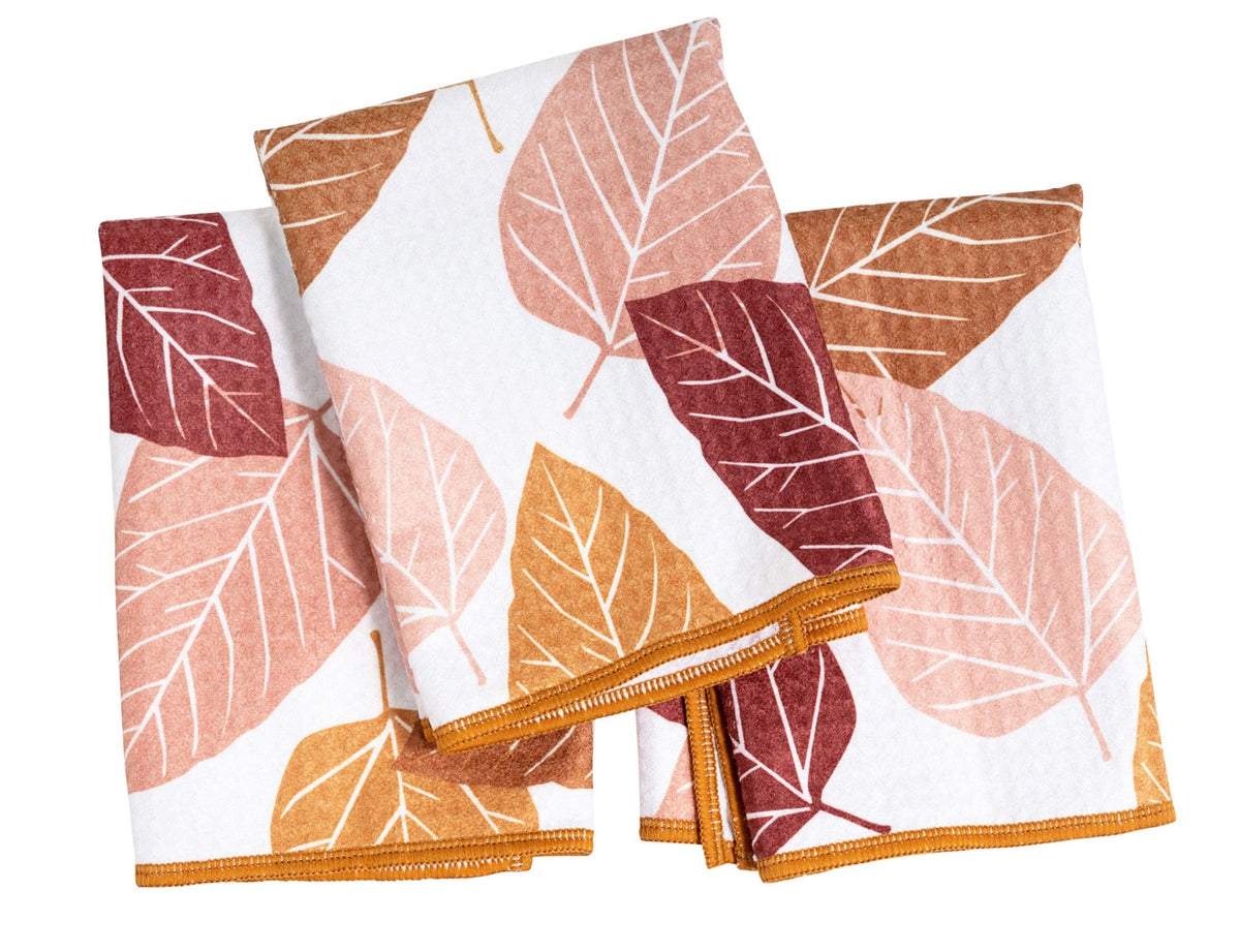 Mighty Mini Towel (Set of 3) - Fall Leaves kitchen towels Once Again Home Co. Gold  