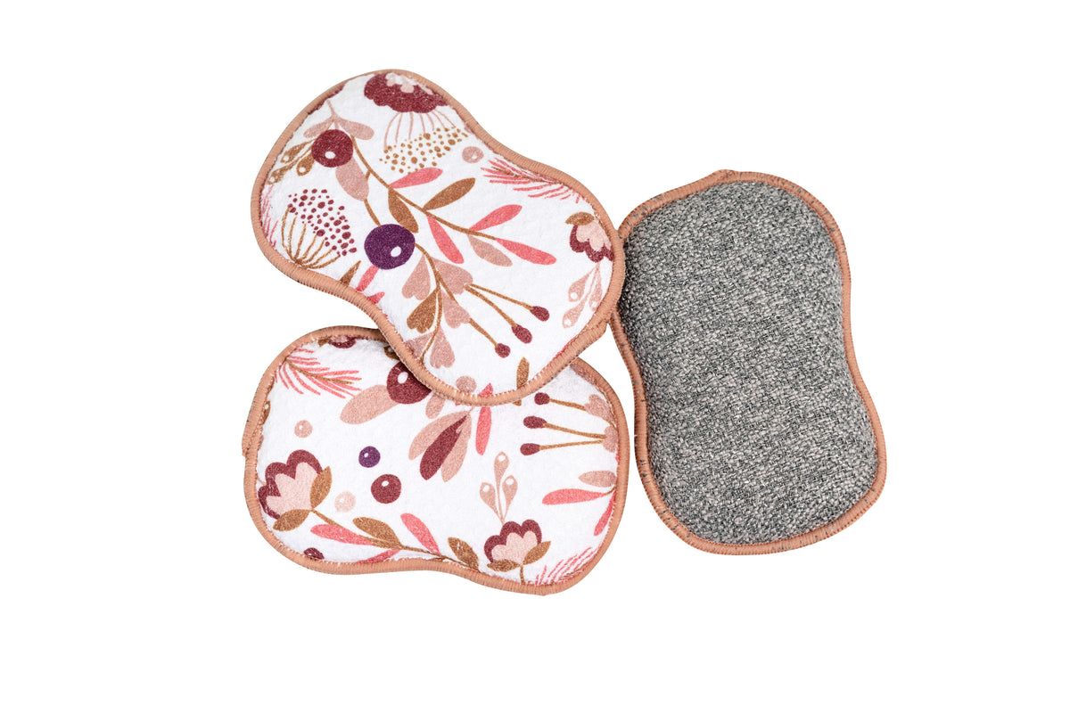 RE:usable Sponges (Set of 3) - Flower Field Sponges &amp; Scouring Pads Once Again Home Co.   