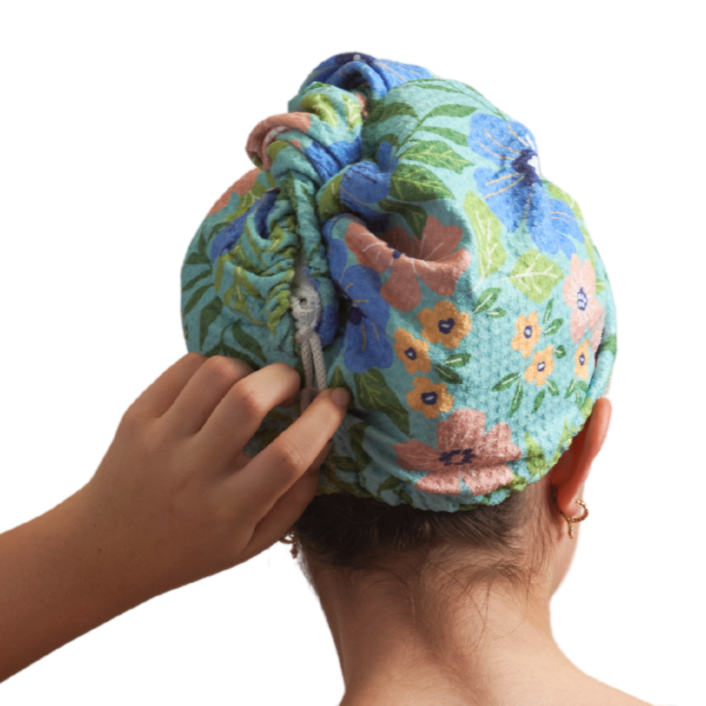 Toalla para el cabello - Jardín en turquesa