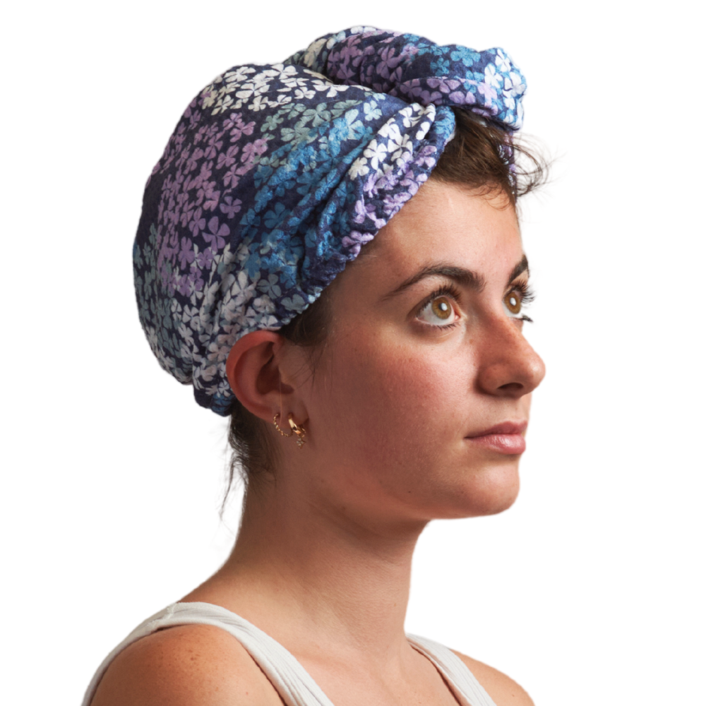 Toalla para el cabello - Hortensia azul marino