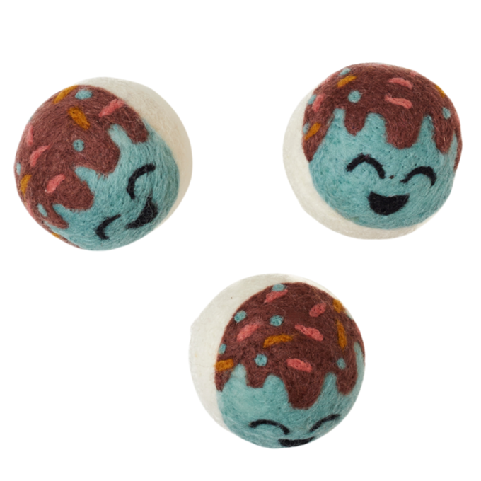 Laundry Wool Dryer Balls - Set of 3 Ice Cream