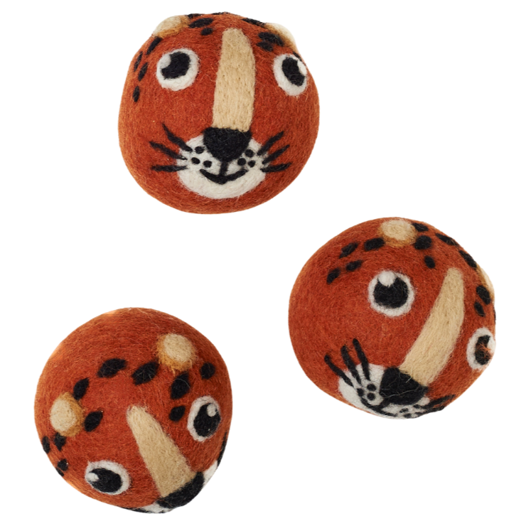 Laundry Wool Dryer Balls - Set of 3 Leopard