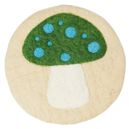 Wool Trivet - Mushroom in Green