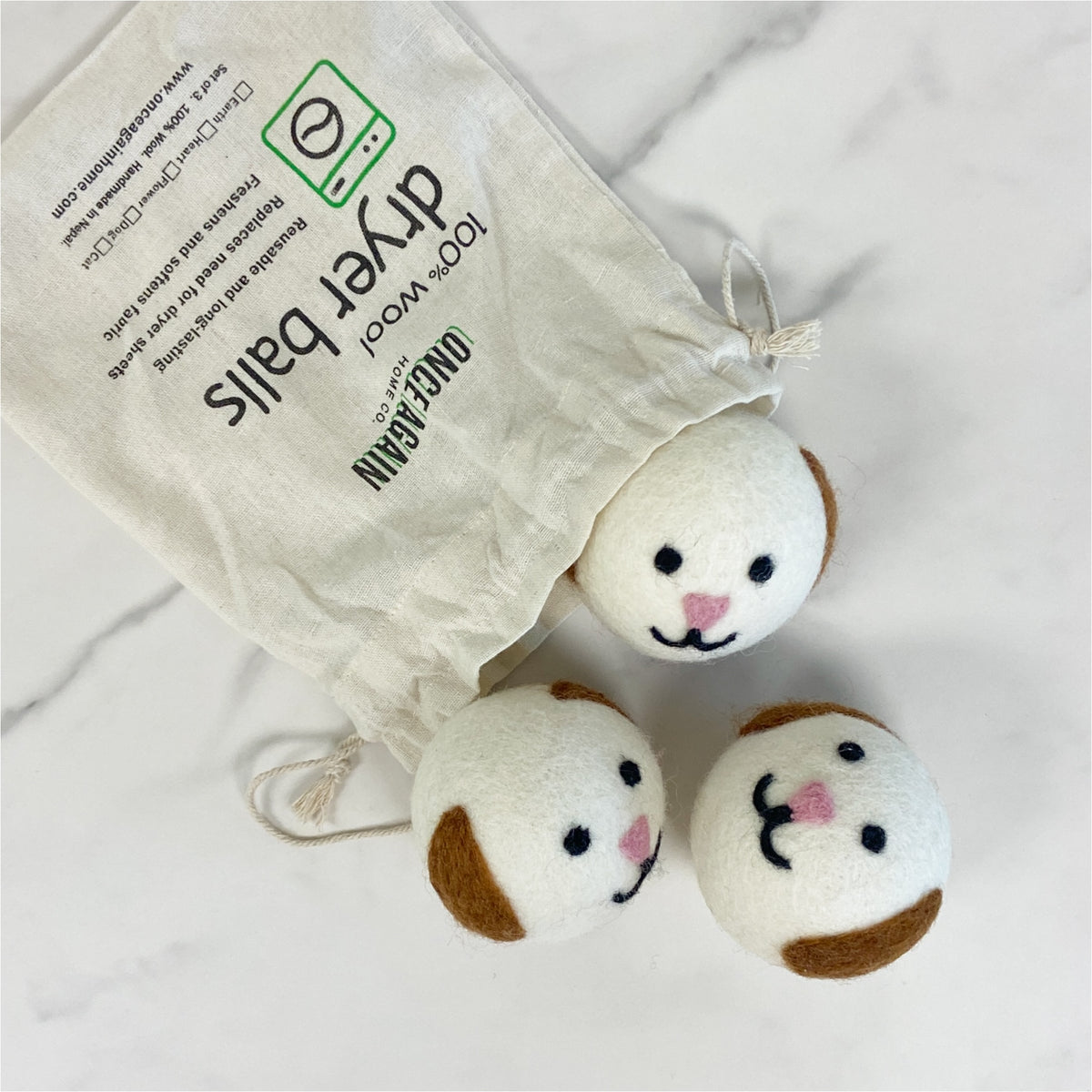 Wool Dryer Balls - Set of 3 Dog Once Again Home Co.