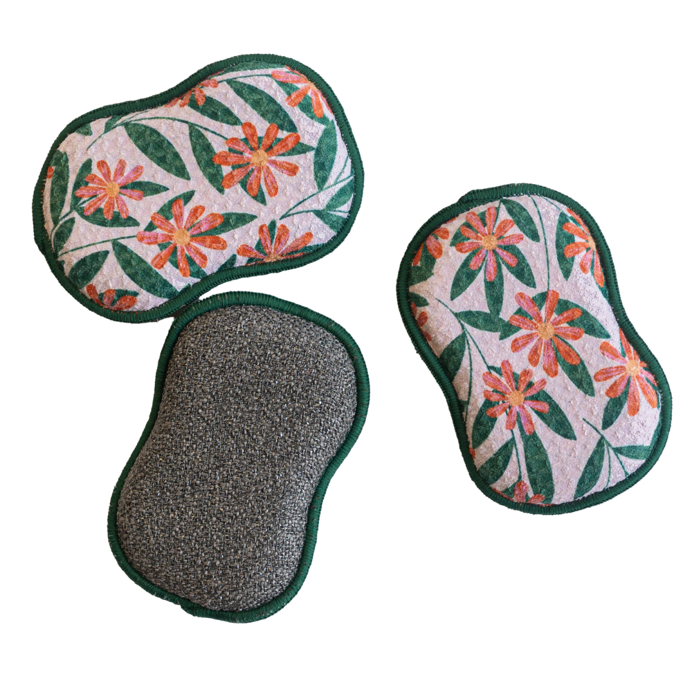 RE:usable Sponges (Set of 3) - RJW Pink Glow Sponges & Scouring Pads Once Again Home Co.
