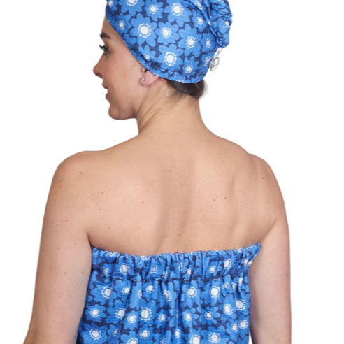 Bath Wrap - Signature Collection Pop Daisy - Ultramarine