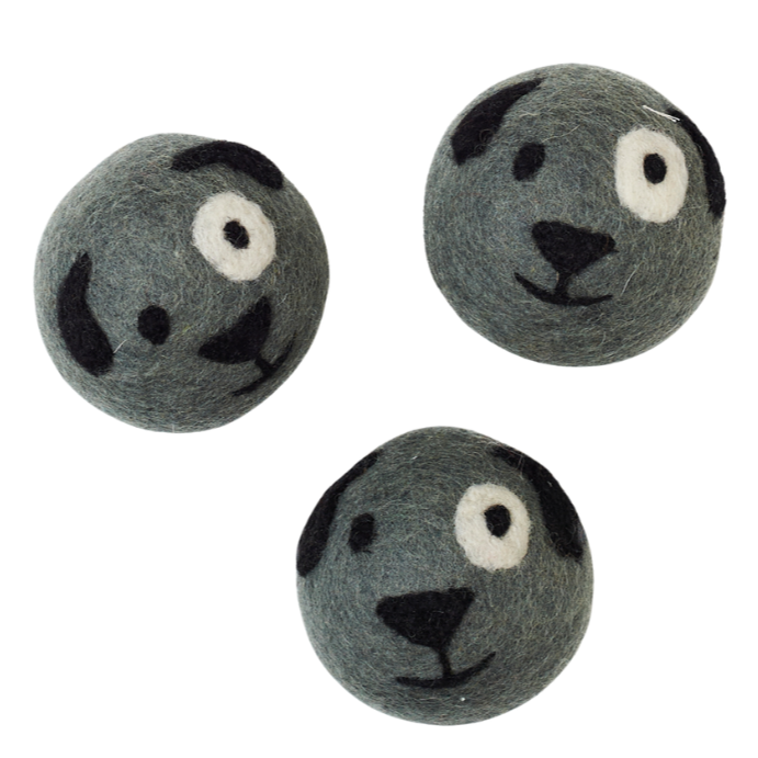 Laundry Wool Dryer Balls - Set of 3 Puppy Dog