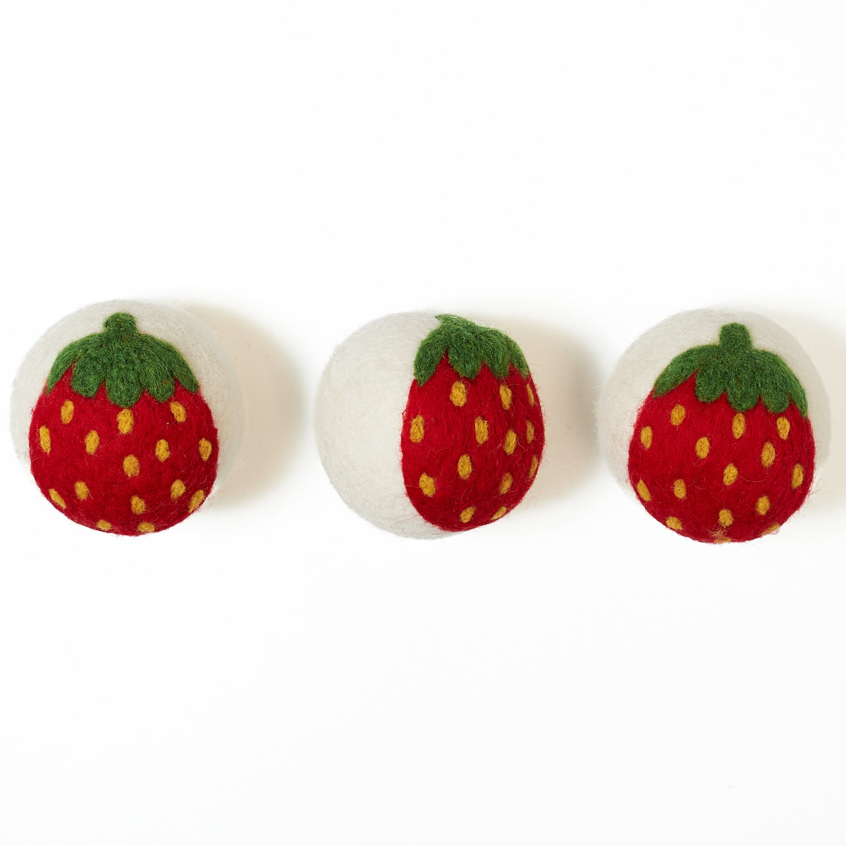 Laundry Wool Dryer Balls - Set of 3 Strawberry