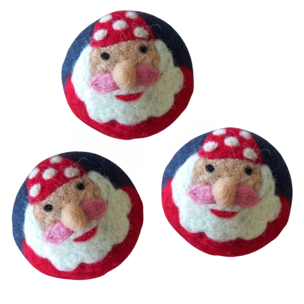Laundry Wool Dryer Balls - Set of 3 ME Santa Gnome