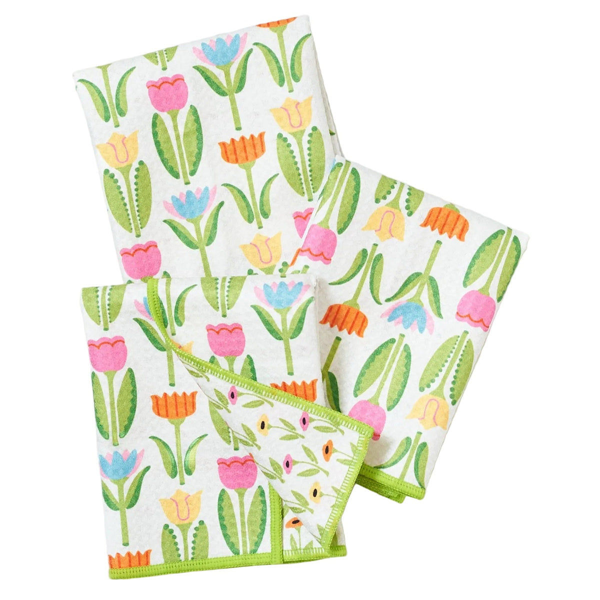 Mighty Mini Towel (Set of 3) Reversible - Mary Engelbreit Tulips