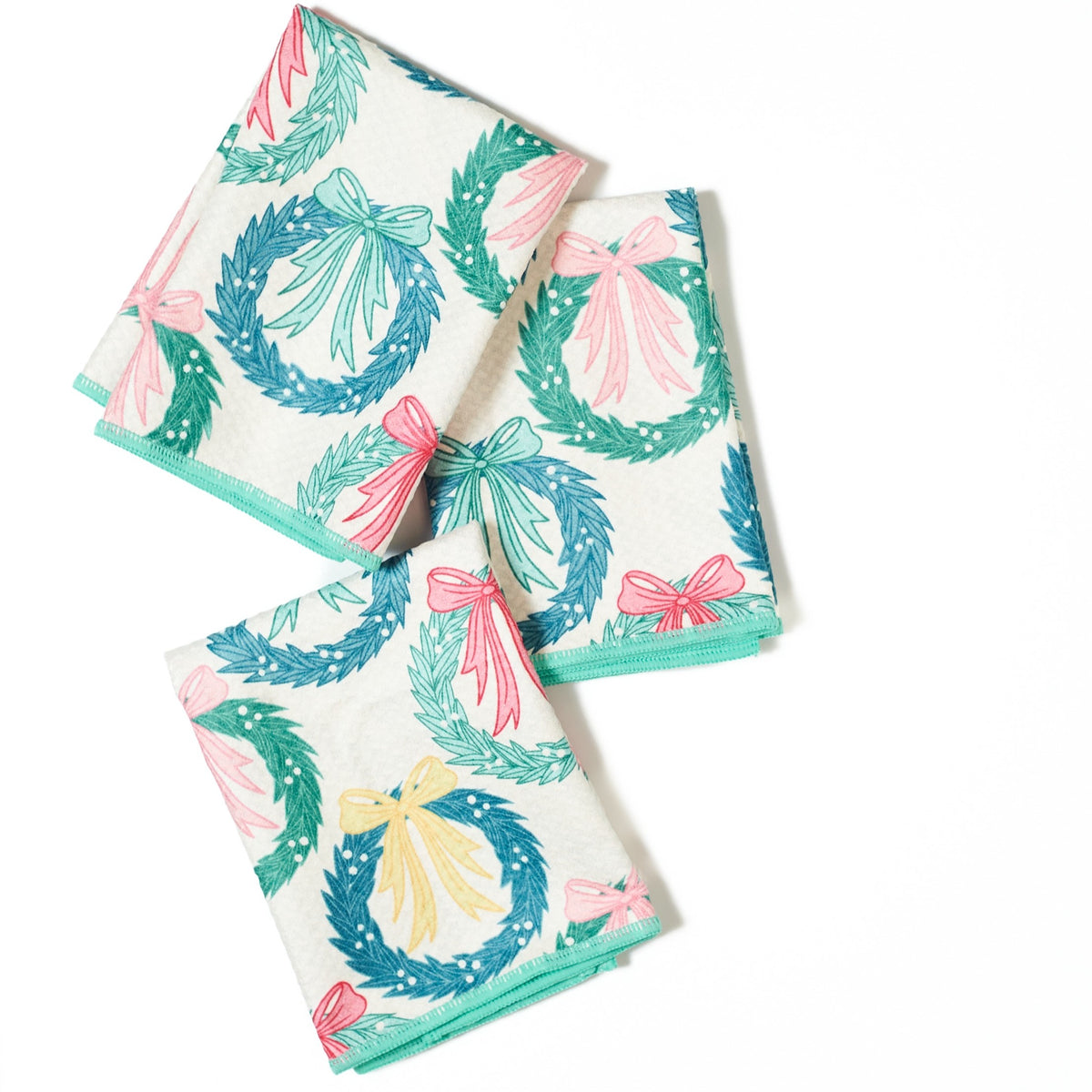 Mighty Mini Towel (Set of 3) Reversible - RJW Neighbors Wreath