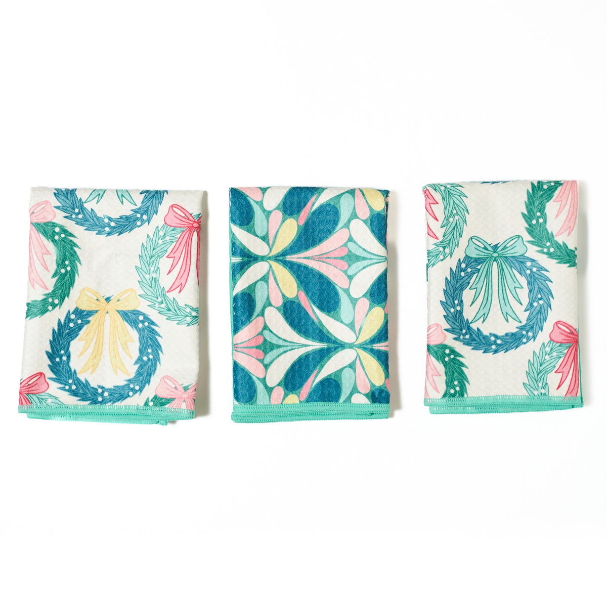 Mighty Mini Towel (Set of 3) Reversible - RJW Neighbors Wreath