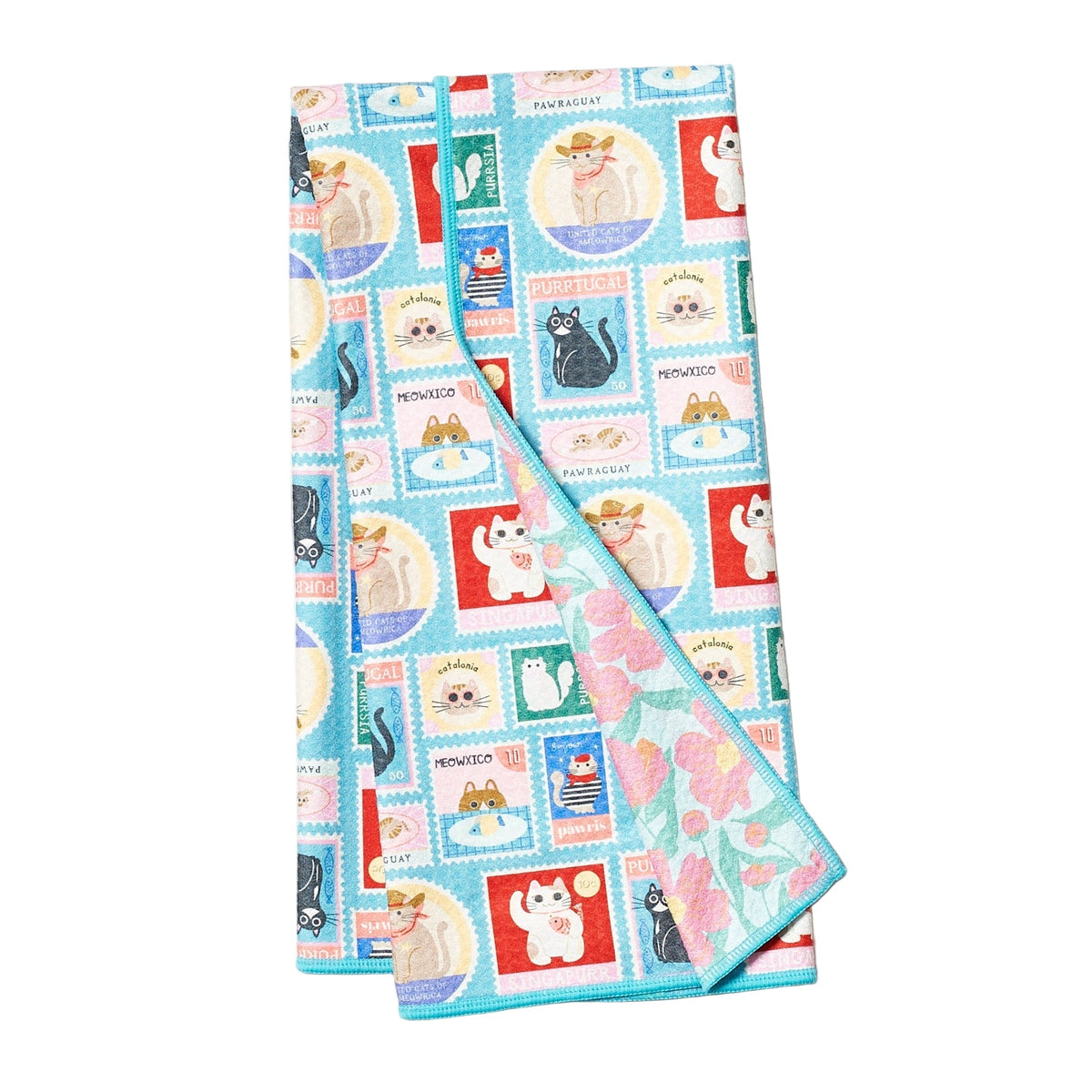 Anywhere Towel Reversible - Mable Tan Cat Mail - Once Again Home Co.