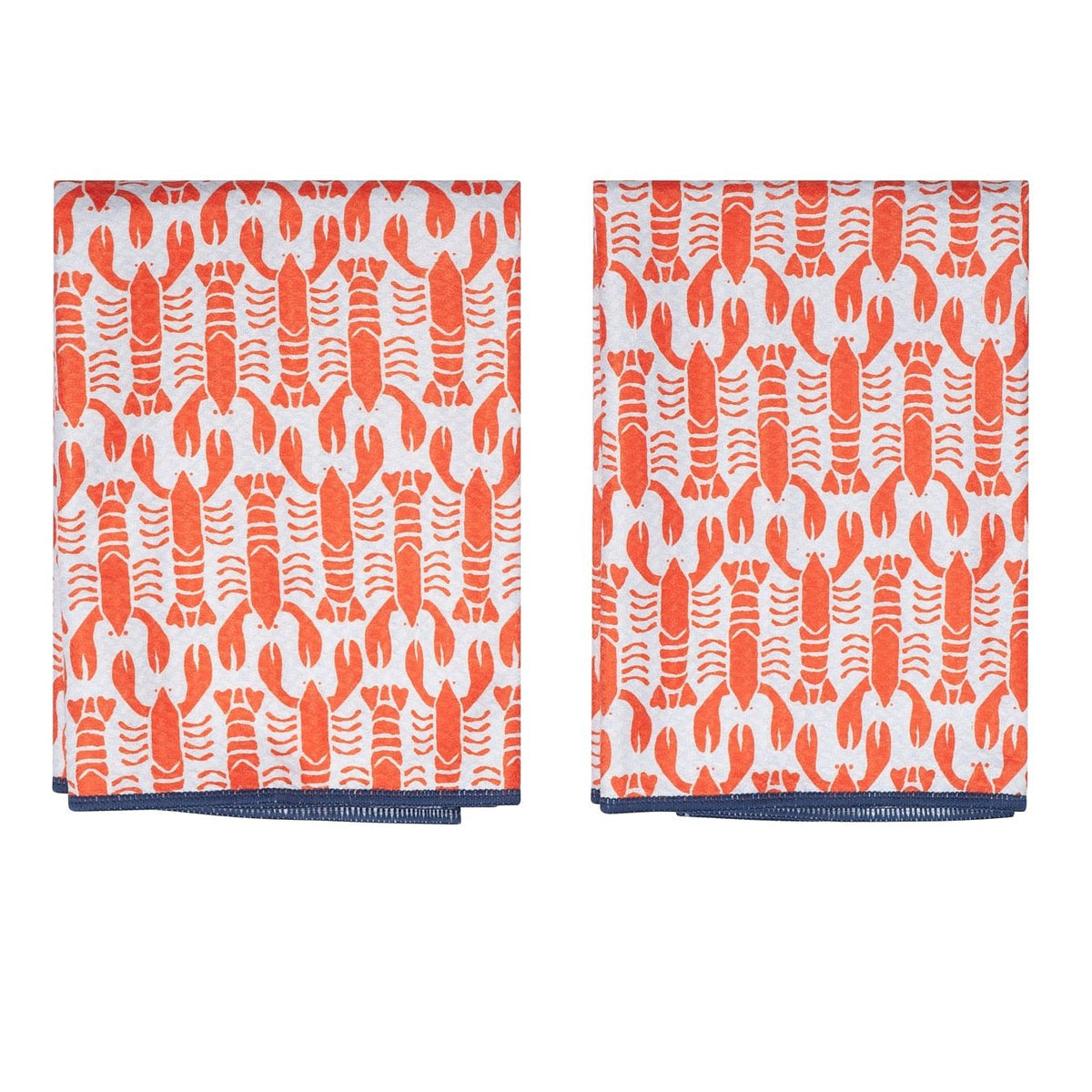 Double Duty Towel (set of 2) Reversible - Kate Nelligan Lobster - Once Again Home Co.