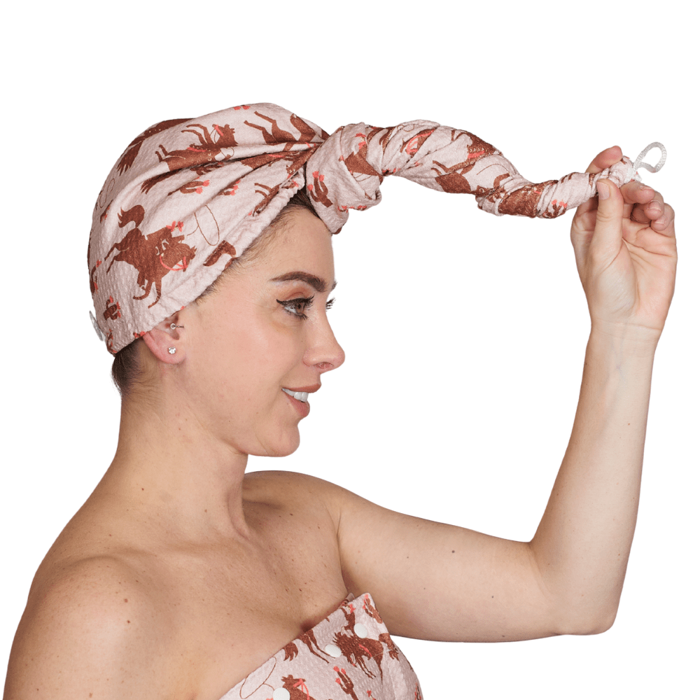 Hair Towel Wrap Double Sided - Signature Collection Rodeo - Once Again Home Co.
