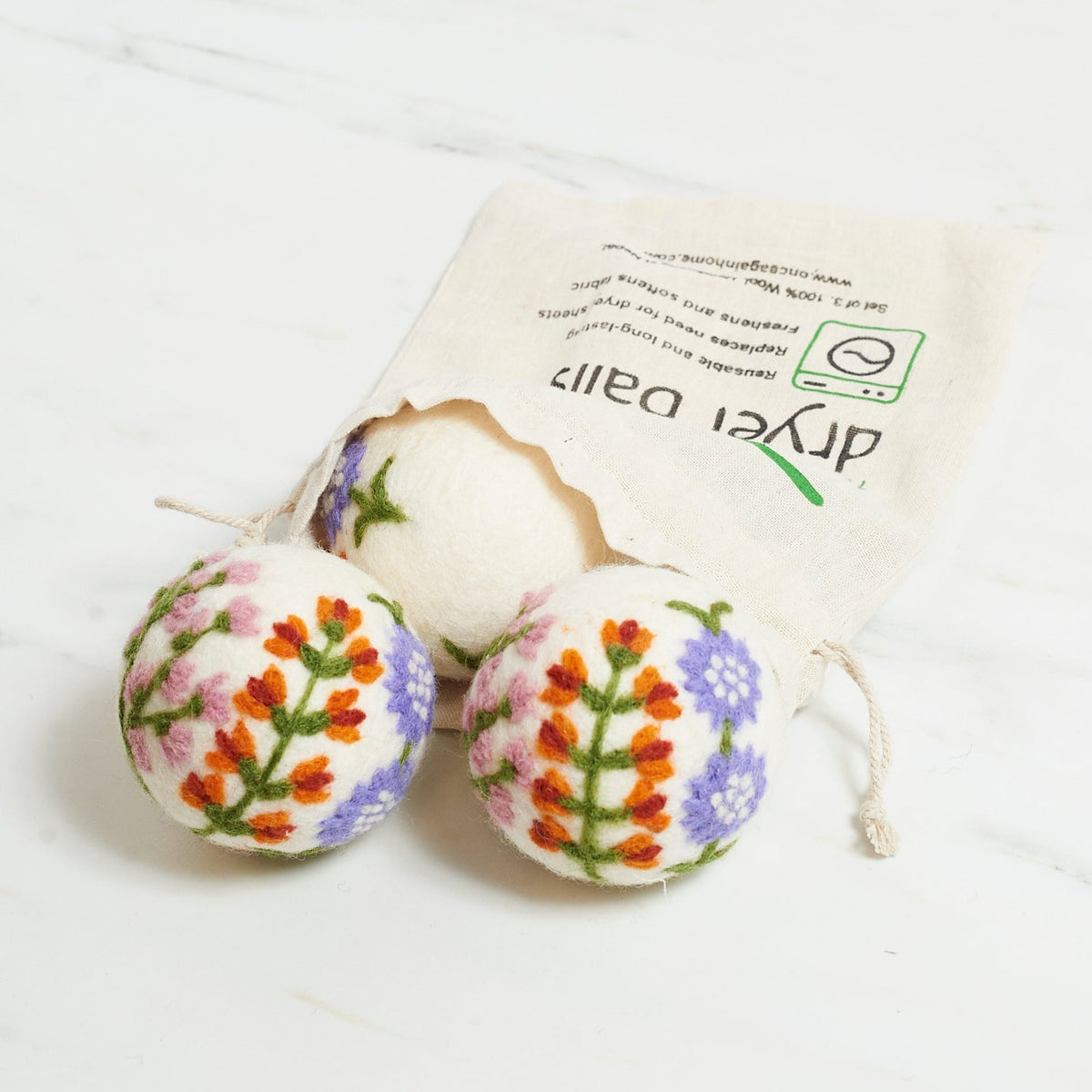 Laundry Wool Dryer Balls - Set of 3 Garden - Once Again Home Co.
