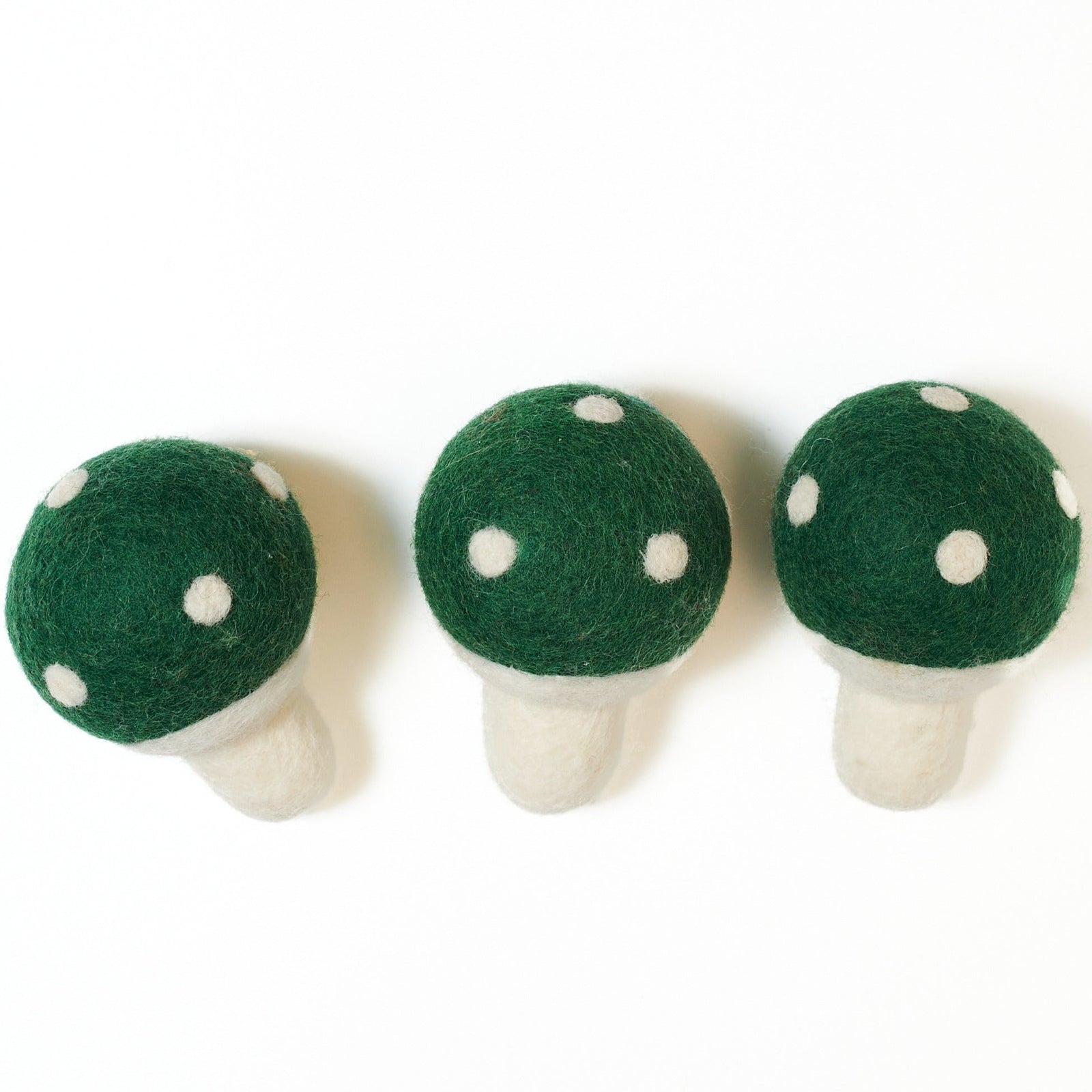 Laundry Wool Dryer Balls - Set of 3 Green Mushroom - Once Again Home Co.