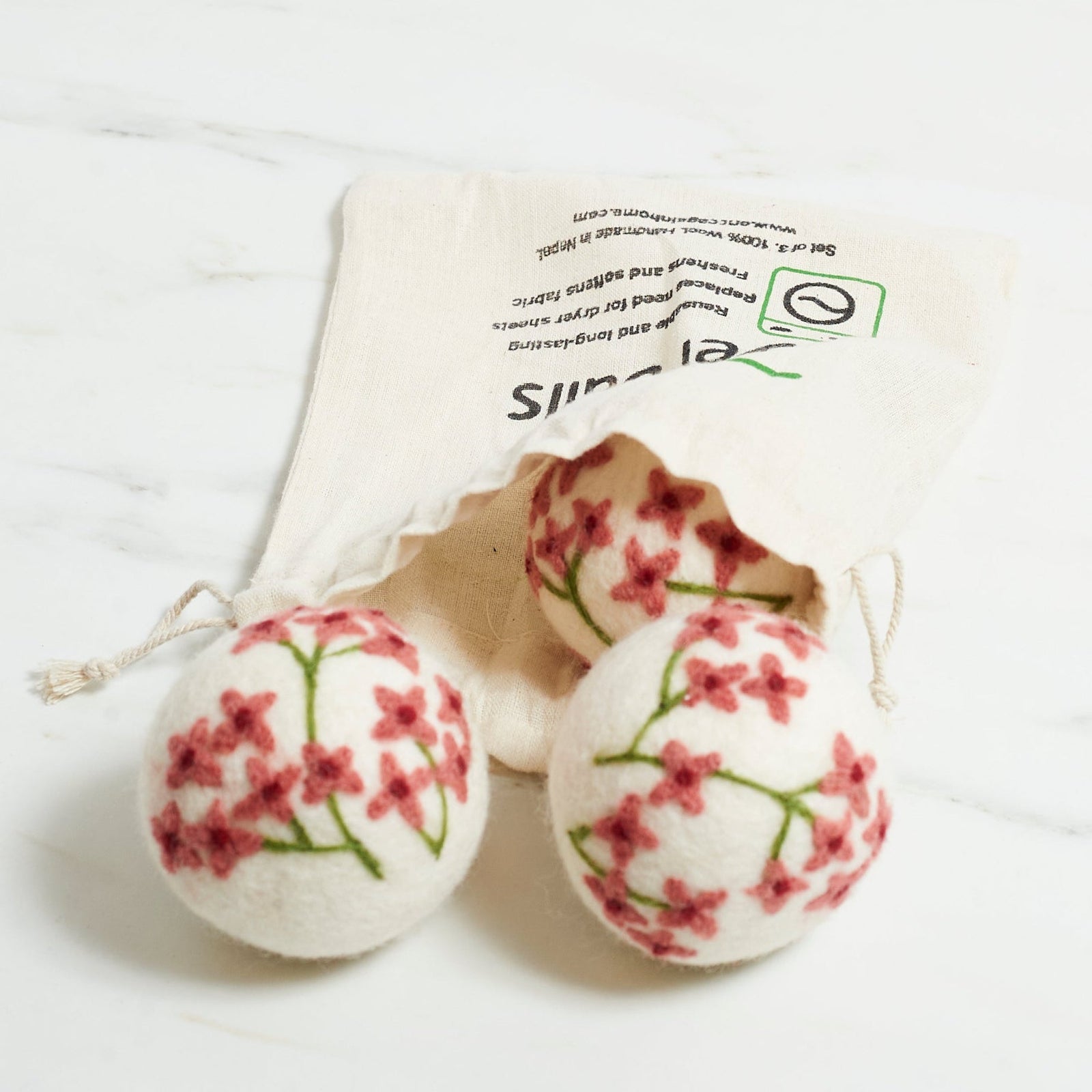 Laundry Wool Dryer Balls - Set of 3 Hydrangea - Once Again Home Co.