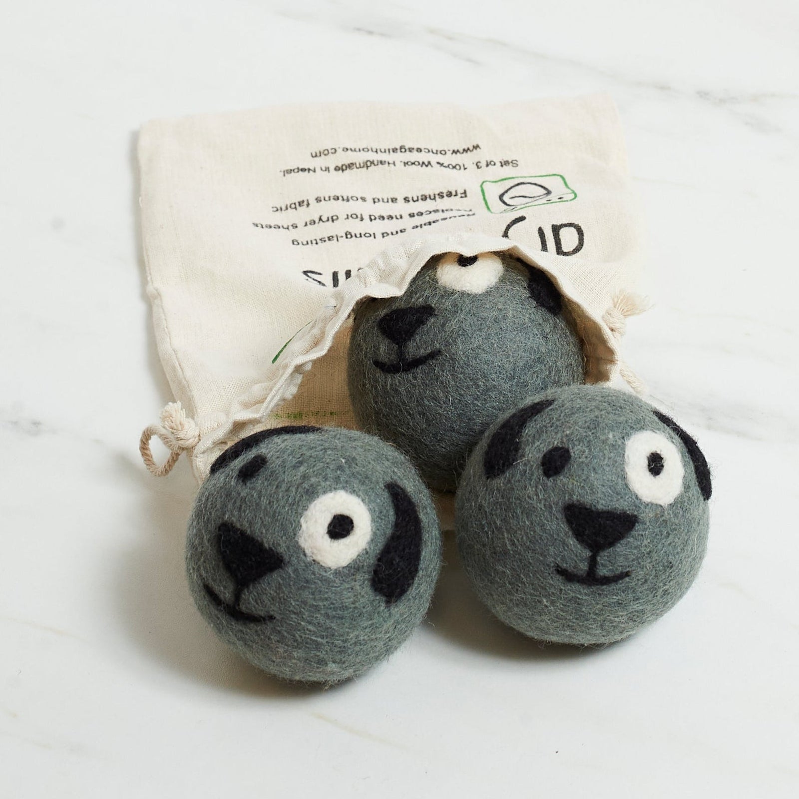 Laundry Wool Dryer Balls - Set of 3 Puppy Dog - Once Again Home Co.