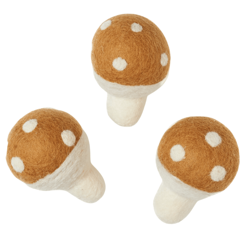 Laundry Wool Dryer Balls - Set of 3 Taupe Mushroom - Once Again Home Co.