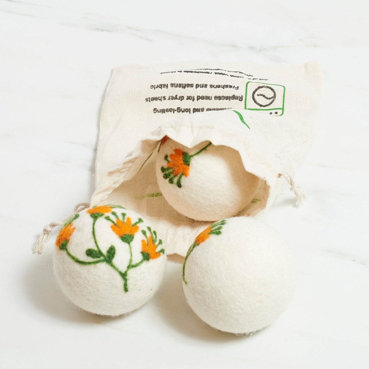 Laundry Wool Dryer Balls - Set of 3 Trollius - Once Again Home Co.