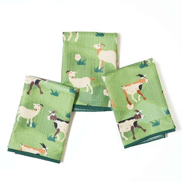 Mighty Mini Towel (Set of 3) - Goat Parade - Once Again Home Co.