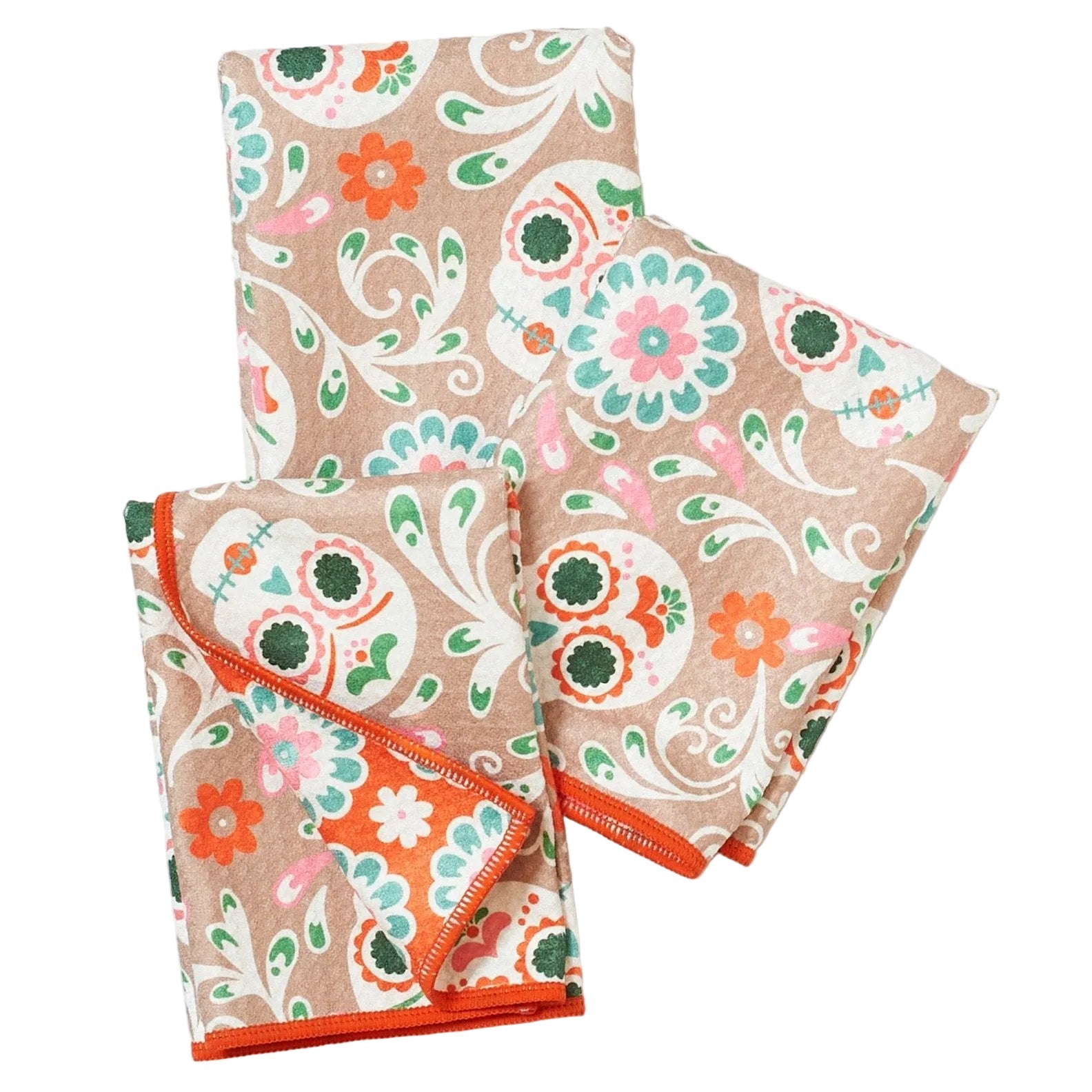 Mighty Mini Towel (Set of 3) Reversible - Heather Jacobs Sugar Skull - Once Again Home Co.