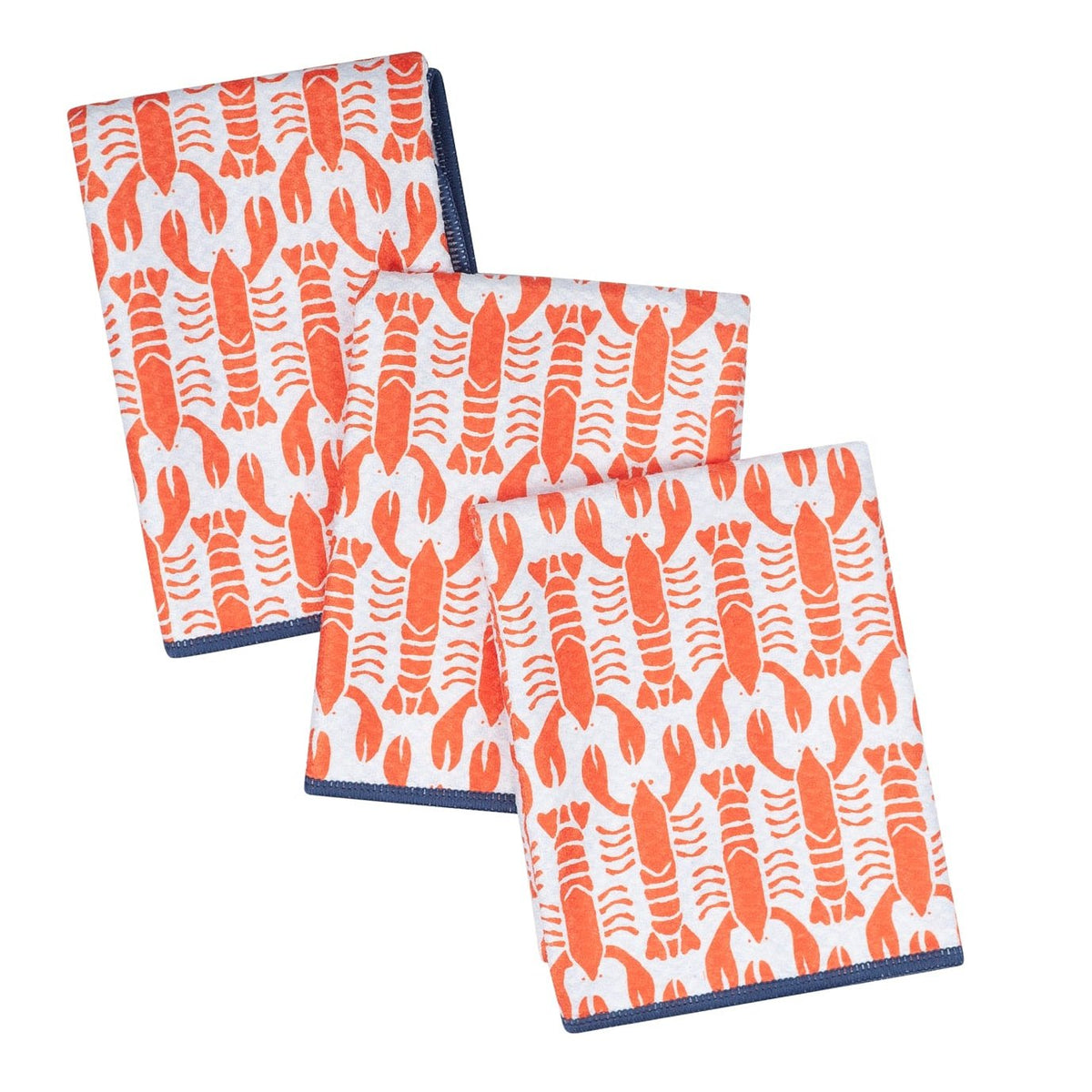 Mighty Mini Towel (Set of 3) Reversible - Kate Nelligan Lobster - Once Again Home Co.